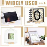 Memorywuu 4 Pack Wooden Book Stand for Display Book Holder Easel Stand Collector Display Back to School Gift for Home Office Album CD Magazine Comic Postcard Picture Artworks Memorywuu