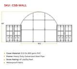 Mytee Products Shipping Container Canopy Shelter Kit - 40'(L) x 20'(W) 21 Oz PVC White Cover Storage Container Roof and Front Wall w/Doors and Back End Wall - Snow, UV and Weather-Resistant Mytee Products
