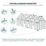 CDCASA 20x10x10 FT Greenhouse for Outdoors, Easy Assembly Large Thicker Aluminum Heavy Duty Polycarbonate Greenhouses Kit w/4 Vent Window, Walk-in Green House for Sunroom Patio,Backyard CDCASA