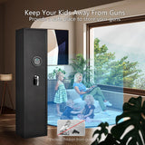 HEANVO 5 - Gun Safe Rifle, Long Gun Safe for Home Rifle and Pistols, Gun Safes & Cabinets with Drawer and Removable Shelf, Cabinet with Mute Function, Rifle Safe with LED Light HEANVO
