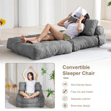 YOSHOOT Folding Couch Sofa Bed, Convertible Sleeper Chairs with Back Support, Foldable Couch Futon Mattress with Pillow, Portable Fold Out Chair Bed Floor Mattress Floor Couch for Living Room YOSHOOT