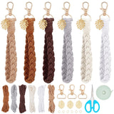 FREEBLOSS 6 Set Macrame Keychain Lanyard Kit DIY Macrame Palm Leaf Keychain Kit with Instruction Macrame Wristlet Macrame Hanging Decor DIY Macrame Kit for Beginners FREEBLOSS