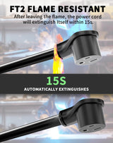 POWGRN 30 AMP 50ft Welder Extension Cord Outdoor 10 Gauge, 250V NEMA 6-50 Heavy Duty Welding Cord 3 Prong, 10AWG SJTW Black, ETL POWGRN