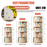 LINLIUA 360° Rotating Bookshelf for Kids & Adults - 4/5 Tier Floor Standing Storage Rack in Grey LINLIUA