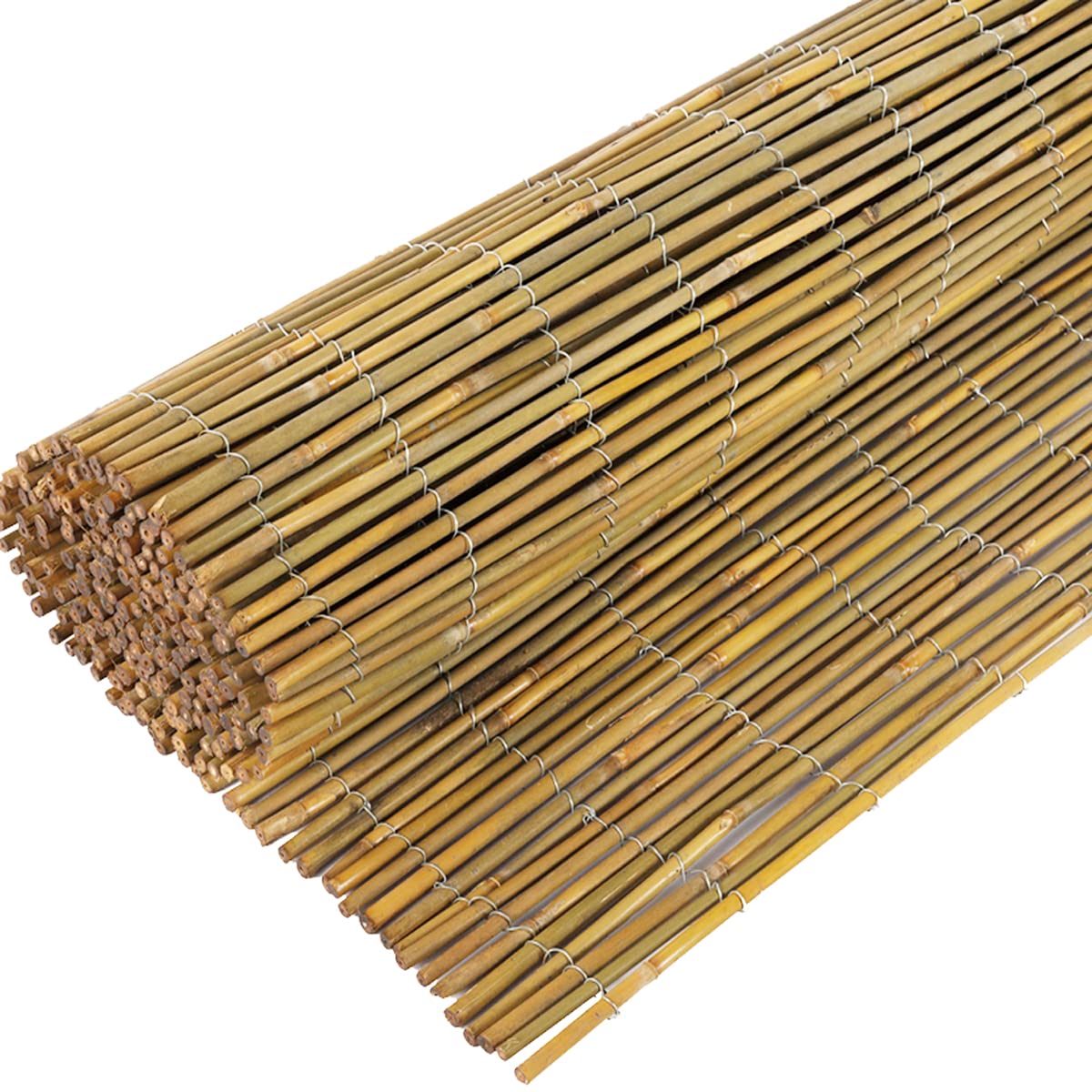 Jollybower 4ft x 8ft x 0.4" D Natural Bamboo Fence, Outdoor Rolled Bamboo Fencing, Decorative Bamboo Privacy Screen for Garden Backyard Balcony - WoodArtSupply