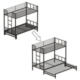 FEIOMKSS Twin Over King Bunk Bed with Pull-Out Trundle - Detachable Metal Twin Bunk Beds with High Guardrail Ladder for 3 Teens/Adults No Box Spring Needed (Twin Bunk w/Pull-Out Bed) FEIOMKSS