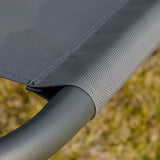 Outsunny Patio Double Chaise Lounge Chair, Outdoor Wheeled Hammock Daybed with Adjustable Canopy and Pillow for Sun Room, Garden, or Poolside, Grey Outsunny