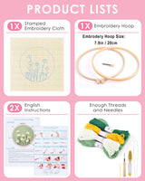 TINDTOP Punch Needle Kit, Daisy Punch Embroidery Kits for Adults Beginner, Tool with Punch Needle Fabric, Hoops, Yarns and Sewing Needles TINDTOP