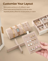 Glimmloop 360° Rotating Jewelry Box with 5 Drawers, Spacious Vertical Jewelry Organizer with Glass Window, Jewelry Storage Case, Dustproof & Moisture-resistant Design, White Glimmloop