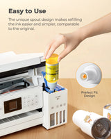 Hiipoo Sublimation Ink Refilled Bottles Compatible for ET2400 ET2720 ET2760 ET2750 ET4800 ET-2800 ET-2803 ET-2850 Inkjet Printers Heat Press Transfer on Mugs T-Shirts Hiipoo