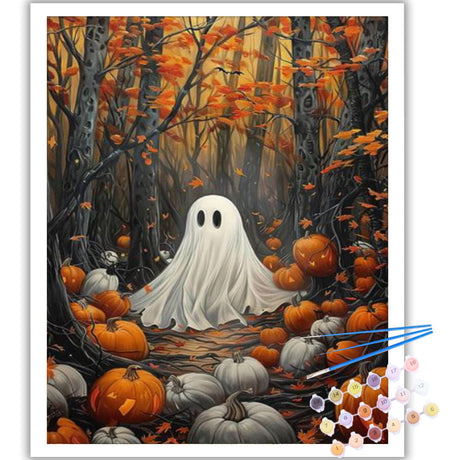 Arttoplus Halloween Paint by Numbers Kit for Adults Beginner-Ghost Adult Paint by Number Kits on Canvas, Ghost DIY Acrylic Oil Painting by Numbers for Adults for Gift Home Wall Decor(16x20inch) Arttoplus