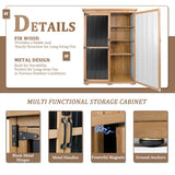 Outdoor Storage Shed, Waterproof Garden Sheds & Outdoor Storage Cabinet with Lockable Door Sloping Roof, Wood Metal Tool Shed for Backyard Patio Lawn 68”x46” PetsCosset