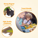 SYNARRY Magnetic Dinosaur Puzzles for Kids Ages 3-5, 20 Pieces Puzzles for Toddlers 2-4, Children Travel Activity Toys Games Gifts for Kids Boys Girls Ages 3 4 5 in Car Airplane Magnet for Road Trip SYNARRY