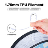 HEllO3D TPU Filament 1.75mm Flexible 3D Printer Filament,85A Soft 3D Printer Filament,TPU Elastomer 3D Filament,Vacuum Packed,Dimensional Accuracy +/- 0.05mm,1Kg Spool (1KG)(White) HELLO3D