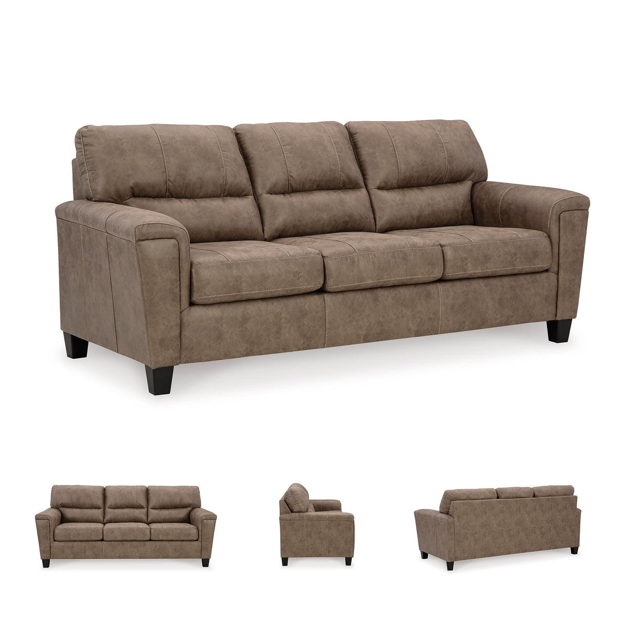 Signature Design by Ashley Navi Modern Queen Sofa Sleeper with Removable Cushions, Dark Brown Signature Design by Ashley
