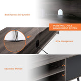 WAMPAT Mid Century Modern TV Stand for TVs up to 65 inches, Wood TV Console Media Cabinet with Storage, Entertainment Center for Living Room Bedroom, Black, 60 inch WAMPAT