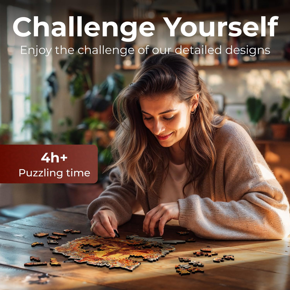 Crafthub Harry Potter Wooden Puzzles for Adults – A3 Size with 155 Pieces Wood Puzzles – Hogwarts Castle – Jigsaw Puzzles with Unique Shapes – 10.8" x 11.9" CRAFTHUB