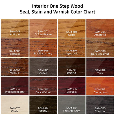 SamaN Interior One Step Wood Seal, Stain and Varnish – Oil Based Odorless Dye - Protection for Furniture and Fine Wood (Dark Walnut SAM-314, 8 oz) SamaN
