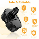 JUNWOOD 2Pack 5000Ah Ni-Mh Replacement for Dewalt 18V Battery Compatible with DC9098 DC9096 DC9099 DC970 DW9095 DW9096 DW9098 DW9099 DE9039 DE9095 DE9096 DE9098 JUNWOOD