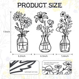 OYEFLY 3 Pieces Metal Flowers Wall Arts,Black Metal Vase Wall Art,Rustic Farmhouse Decor (Black) OYEFLY