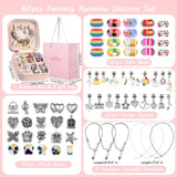 UFU Charm Bracelet Making Kit Girls Beads for Jewelry Making Kit, Unicorns Arts Crafts Gifts Set for Teen Girls Age 5 6 7 8-12, with a Portable Bracelet Organizer Box UFU