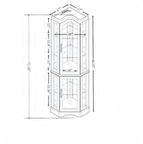 TERRUPEX Lighted Corner Curio Cabinet with Tempered Glass Doors & Shelves,Elegant Display Storage for Living Room & Bedroom Decor TERRUPEX