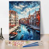 TUMOVO Adult Paint by Number, Venice, 16 x20 Inch, Acrylic, Modern, City, Non-Foldable TUMOVO