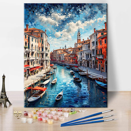 TUMOVO Adult Paint by Number, Venice, 16 x20 Inch, Acrylic, Modern, City, Non-Foldable TUMOVO