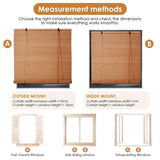 Bamboo Roller Blinds Shades,Outdoor Bamboo Roll Up,Vertical Lifting,Natural,Breathable,Waterproof Roller Shades for Privacy Protection,Sun Shade,Blackout,Ventilation,Easy Installation,36x72in（WxH BAYUE