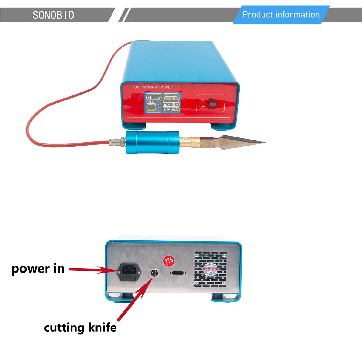 SONOBIO Ultrasonic Cutter/Ultrasonic Knife /25kHz Laboratory Industrial Ultrasound Cutting Knife Machine for Plastic & Nomex honeycomb SONOBIO