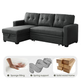 Yafylly L Shape Sleeper Sofa Bed with Storage, Large Full Size Pull Out Sectional Couch, Futon Chaise Lounge Recliner for Living Room, Apartment, Bedroom, Office Yafylly