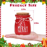 Christmas Mini Mason Jars, Winter Tiered Tray Decor, 4Pcs Holiday Farmhouse Decor Xmas Table Centerpieces Noel Merry & Jolly Decor for Home, Desk, Shelves, Christmas Gift WODOHOLO