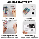 30000Pcs Resin Jelly Rhinestones for Crafting Bedazzling, Multicolor 3mm Flatback Gems for Crafts Clothing Clothes Tumblers Shoes Nails, Flat Back Mixed Color Bulk Bedazzler Kit Jewels with b7000 Glue Worthofbest