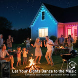 YIBULAYIN 100FT Permanent Outdoor Lights Waterproof, Smart RGB Eaves Lights with App/Remote Control, DIY Scene Modes, LED Outdoor Lighting for Christmas Holidays Daily Party House Roof Lighting YIBULAYIN