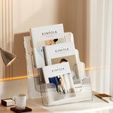 Gagee 2 Pack Brochure Display Stand or Wall Mount 8.5 x 11 inch,3 Tier Magazine Holder,Clear Stands for Display Literature,Brochures,Pamphlet,Flyer,Paper Document Gagee