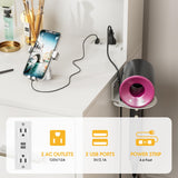 VICTONE Vanity Desk with LED Lighted Mirror&Power Outlet, 3 Model Lights Makeup Vanity Table with 7 Drawers and 6 Storage Shelves for Bedroom and Dressing Room (White) VICTONE