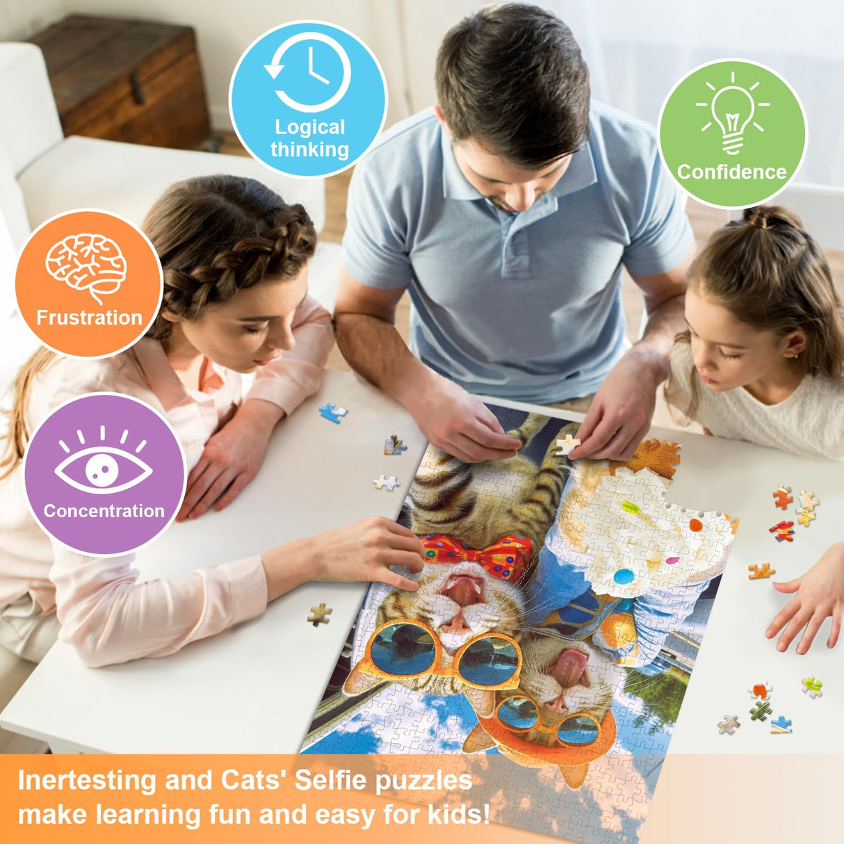 500 Pieces Jigsaw Puzzles for Adults and Teens and Kids Family Happy Gift Idea Cats Selfie (Cats' Selfie) fishwisdom