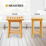 Unibambou Bamboo Shower Bench Inside Shower Stool with Storage Shelf, Spa Bath Chair for Bathroom, Seat or Organizer for Living Room, Bedroom and Garden - Great for All Ages Elderly (Natural) Unibambou