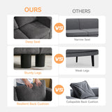 WUTUTUEE 58”Modular Sectional Loveseat Sofa, Modern Love Seat 2 Seater Sofa Couch with Storage, Chenille Modular Sectional Couch for Living Room, Bedroom, Office, Small Apartment, Dark Grey WUTUTUEE