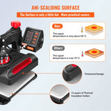 VEVOR 11 in 1 Heat Press Machine 15x12 Inch Tshirt Press Machine 360° Swing Away Digital Shirt Printing Multifunction Heat Transfer Clamshell Sublimation for T-Shirt Hat Cap Mug Plate Pen Shoes VEVOR
