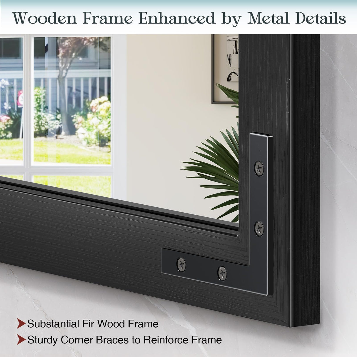 Mestikits Farmhouse Bathroom Vanity Mirror, 22"x30" Black Farmhouse Mirror with Rustic Wood Framed, Rectangle Wall Decorative Mirrors for Entryway, Living Room, Bedroom Mestikits