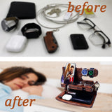 VEIYAILU Gifts for Men Women Dad Husband Boyfriend Wood Phone Docking Station Nightstand Organizer for Men(Dark Brown) VEIYAILU