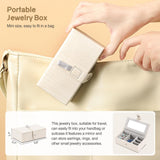 Homde Jewelry Box for Women Girls with Small Travel Case Mirror Necklace Ring Earrings Organizer White Wood Grain Homde