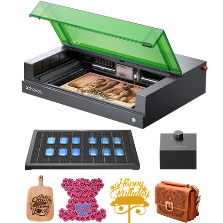 xTool S1 10w Laser Engraver, Acrylic Laser Cutter Machine with Air Assist for Laser Cutter, Laser Cutter Machine with xTool Laser Engraver Enclosure, xTool
