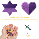 ZLLBTMO 39000 Pcs Fuse Beads Kit for Craft Making 72 Colors 2.6mm Mini Small Iron Beads Set for Aduld Kids, with Box, 4 Pegboards, 1 Drawing, 1 Tweezers, 5 Ironing Paper ZLLBTMO