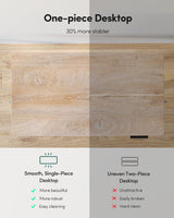 FEZIBO One-Piece Standing Desk Adjustable Height Stand up Home Office Desk, 48x24 Inch Electric Standing Computer Desk, with 4 Memory Presets, Headphone Hook, Maple FEZIBO