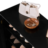 Yaheetech Shoe Storage Cabinet Floor Storage Organizer Wooden Cabinet with 3 Doors Adjustable Shelf for Entryway Living Room Home Office Black Yaheetech