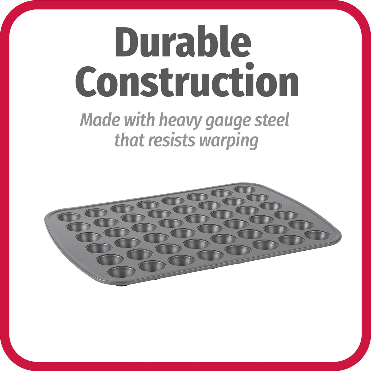 GoodCook Everyday Non-Stick Steel 48 Cup Mini Muffin Pan – Heavy Duty Small Muffin Pan, Bakeware Cupcake Pan, Delicious Baked Goods Muffin Tin Tray, Dishwasher Safe GoodCook