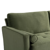 Studio Living® Lexington 75.6" Sofa, Mid-Century Modern, Pocket Coil Comfort, Easy Assembly, Velvet Fabric, Olive Green Studio Living