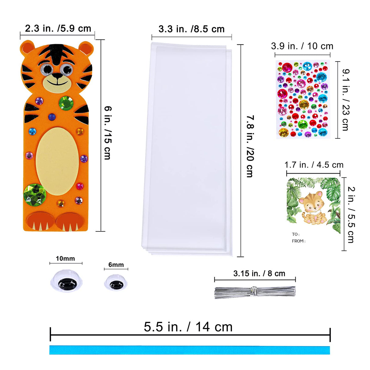 Winlyn 32 Sets Jungle Animal Craft Kits DIY Jungle Safari Zoo Wild Animal Bookmarks Decorations Art Sets Tiger Lion Zebra Foam Stickers for Kids Classroom Activities Reading Rewards Party Favors Winlyn